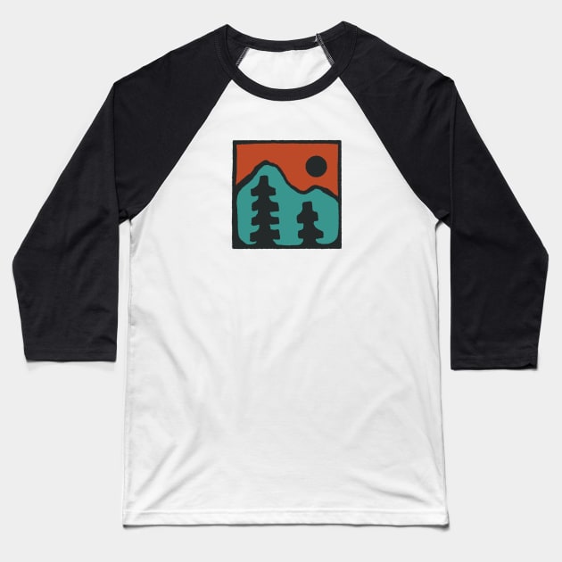 Teal trees Baseball T-Shirt by kikamack